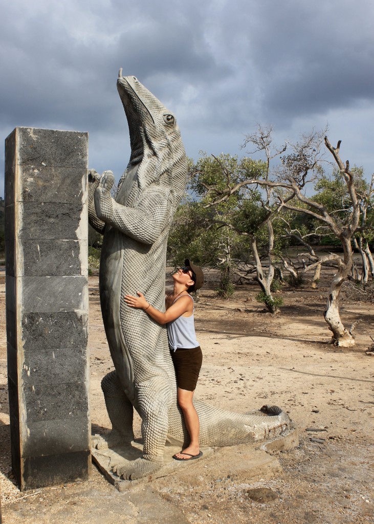 Komodo Dragon Statue at Entrance of Rinca Island