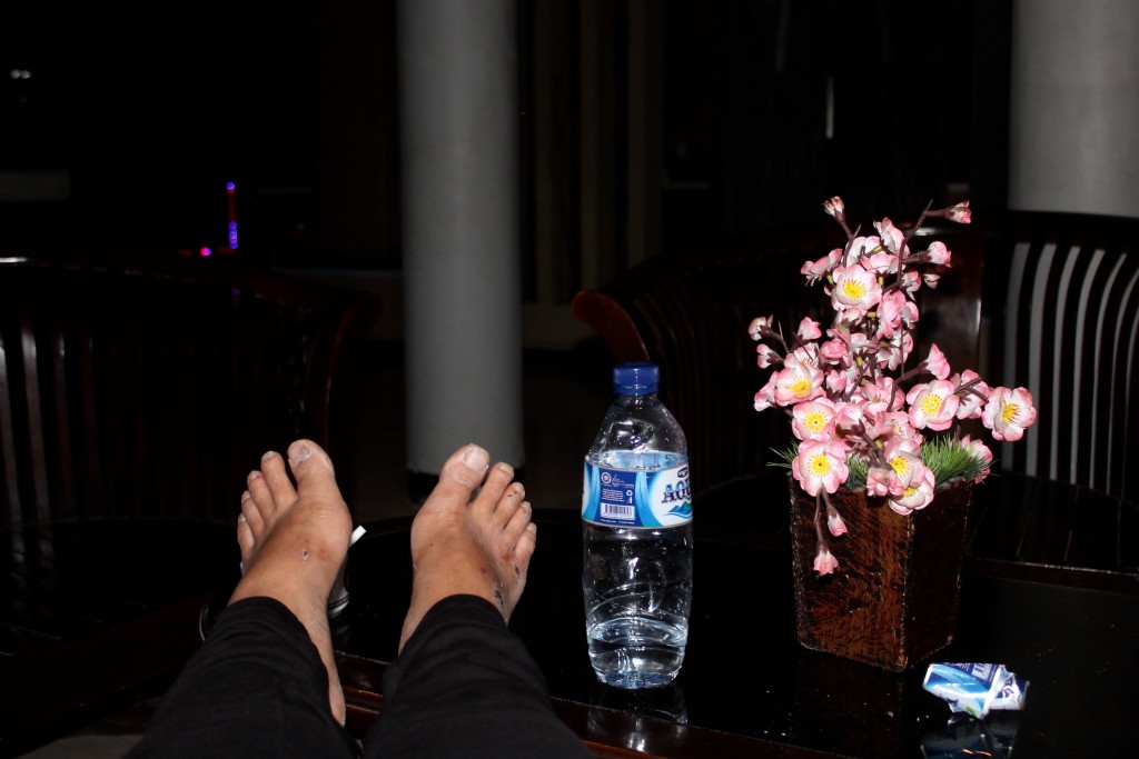 Feet up at Hotel Asteria Kefamenanu