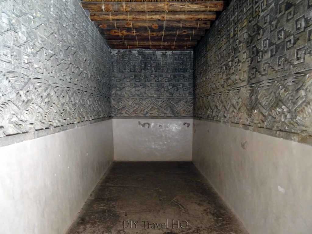 Mitla Ruins Inside Hall of Columns Chamber