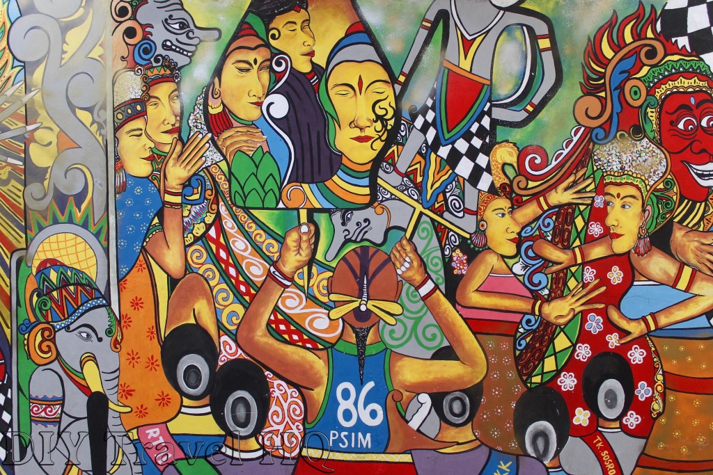 Street art on the walls of Yogyakarta
