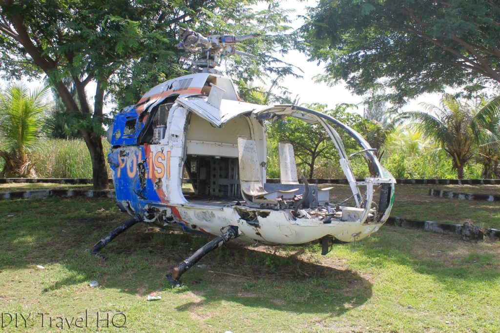Helicopter wreck from tsunami