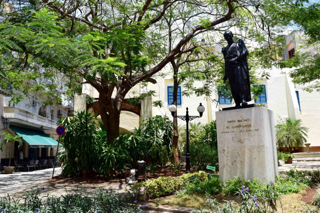 Old Havana Calle Mercaderes Simon Bolivar Statue