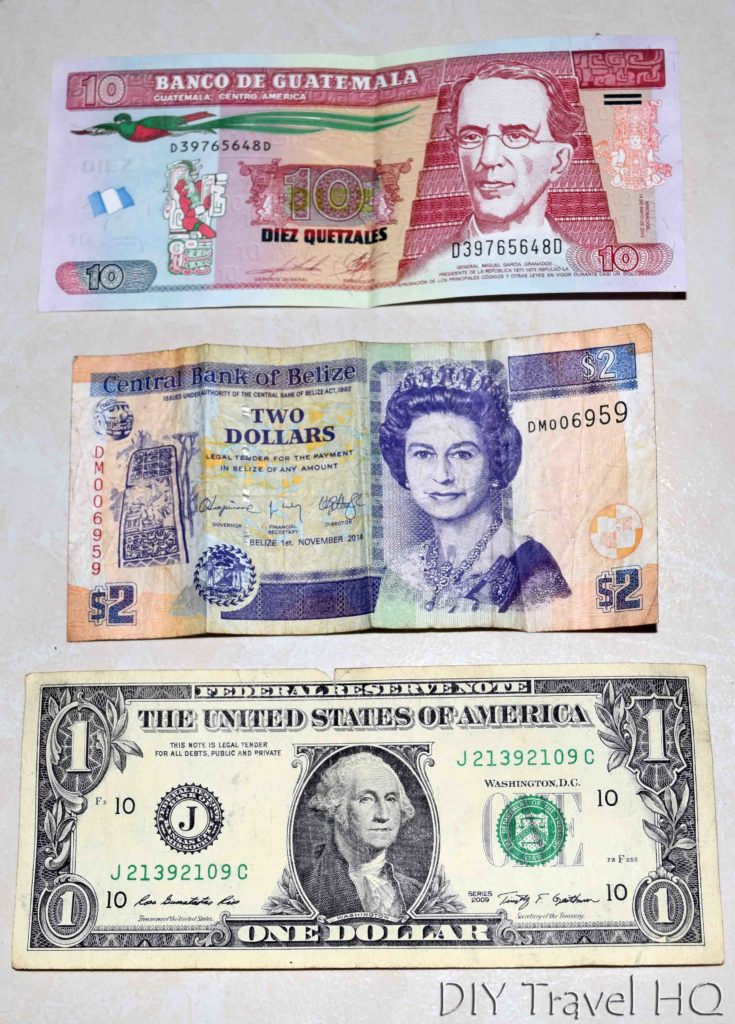 Belize and Guatemala Border Crossing Currencies