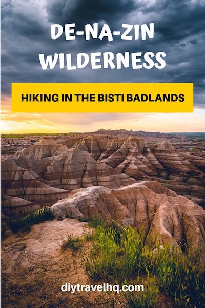 Go hiking in De-Na-Zin Wilderness aka Bisti Badlands, New Mexico! Check out our Bisti Badlands map and find out the top attractions in this surreal landscape #denazin #de-na-zin #bistibadlands #newmexico #diytravel