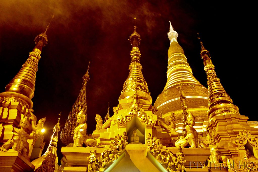 Gold stupas in Shwedagon