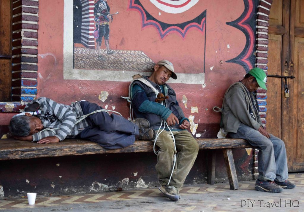 Chichicastenango Guatemalas Sleeping in Arcade Surrounding Main Plaza
