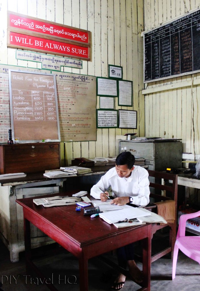 Ticket office in Hsipaw train station