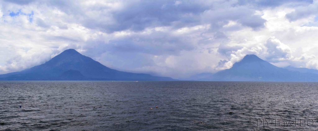 Panajachel View of Lake Atitlan and Volcanoes from Pier