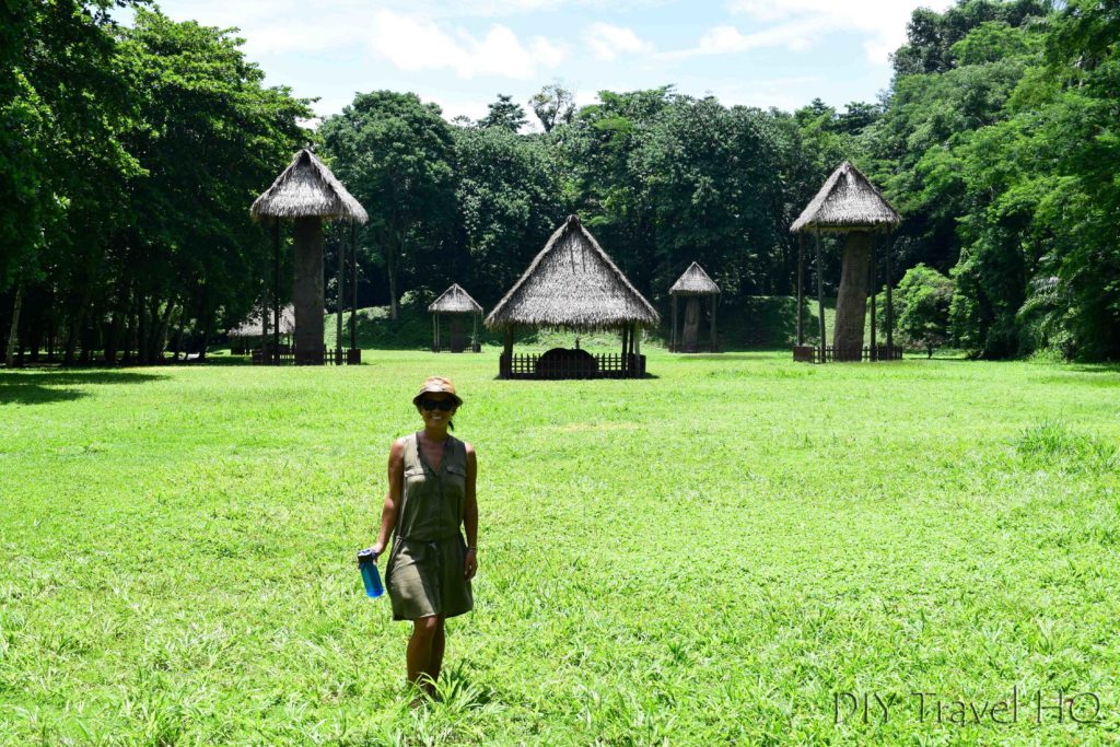Quirigua Central Plaza with Sheena and Lifestraw