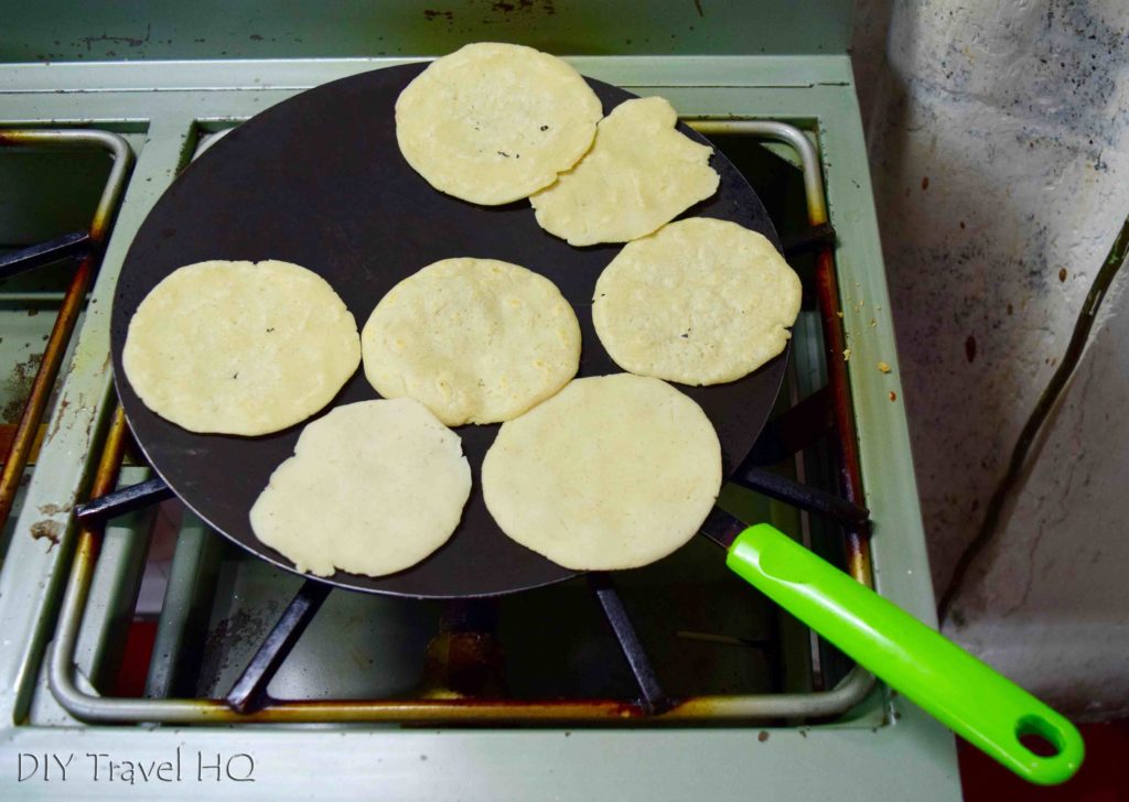 Handmade tortillas on