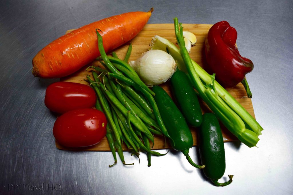 Vegetables to make Chile Rellenos