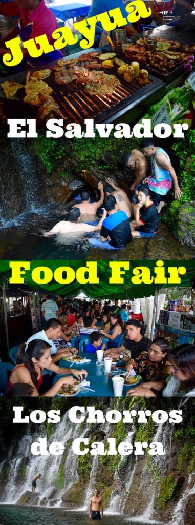 Juayua, El Salvador is the most popular village on Ruta de las Flores with their weekly food fair. Los Chorros de Calera is also a fun swimming hole just outside town. Find out what is on the menu inside. Feria gastronomica allows tourists to sample some of the best cuisine in the region. The meals on offer cost $5 to $6, and are a better version of menu del dia. Expect to find traditional grilled beef alongside paella, surf-and-turf skewers, barbecued rabbit, and other dishes.