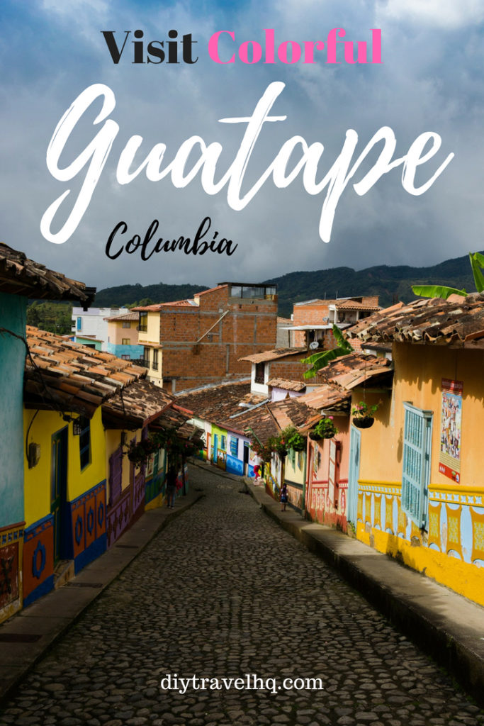 Colorful street in Guatape Colombia