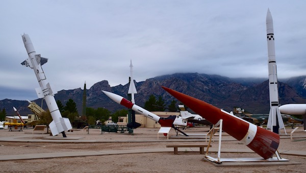 Missiles outside at the White Sands Missile Range