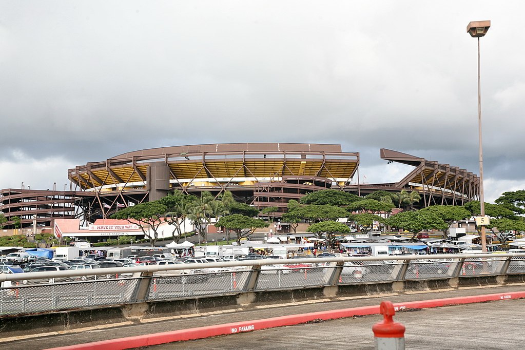 Aloha Stadium from the outside - the swap meet is one of the fun things to do in Oahu