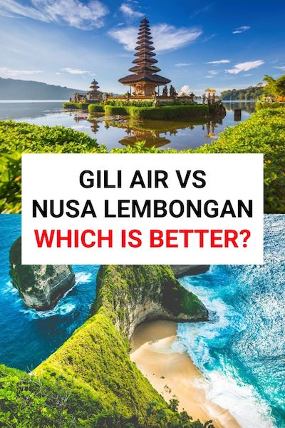 The Gili Islands and Nusa Lembongan are two of the most beautiful places in Indonesia - but if you only have time for one, which is better? We compare the things to do, beaches, snorkeling, food and more to help you decide which is the best island to visit #giliair #nusalembongan #bali #diytravel