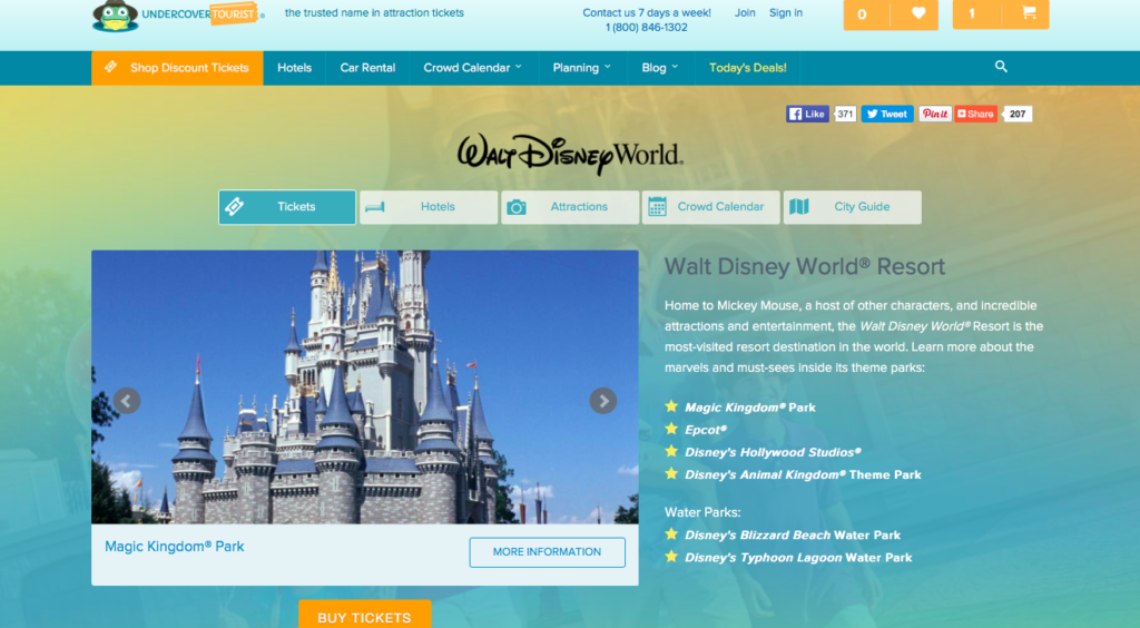 undercover tourist one day disney tickets