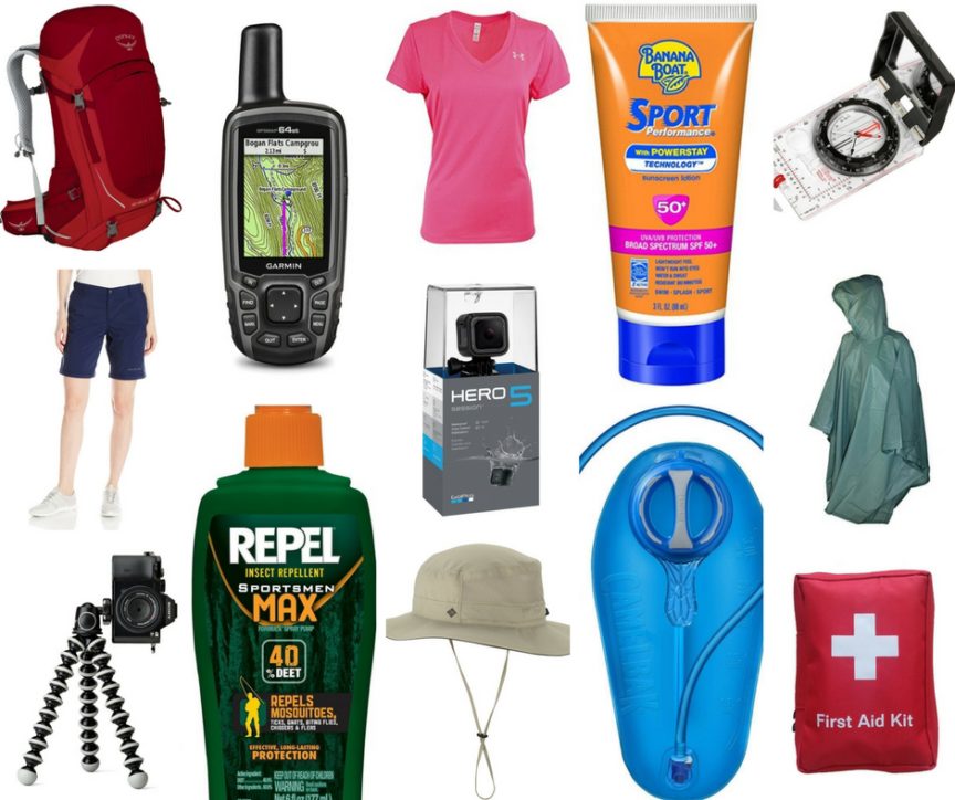 hiking gear kit
